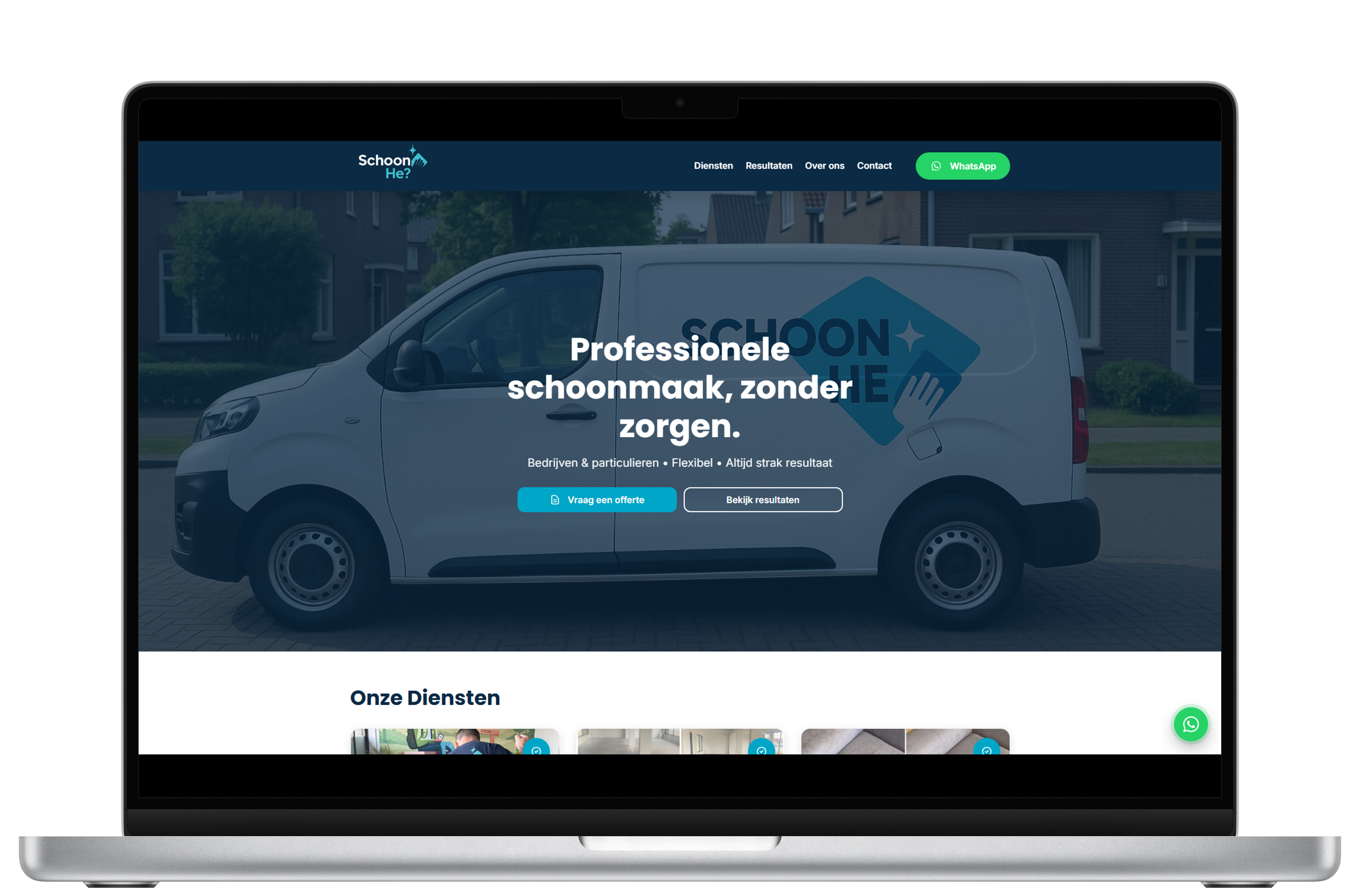 Website mockup desktop
